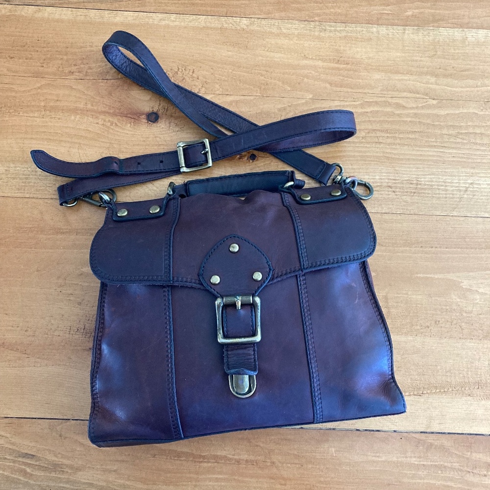 Fossil Crossbody, Dark Plum Colour, GUC